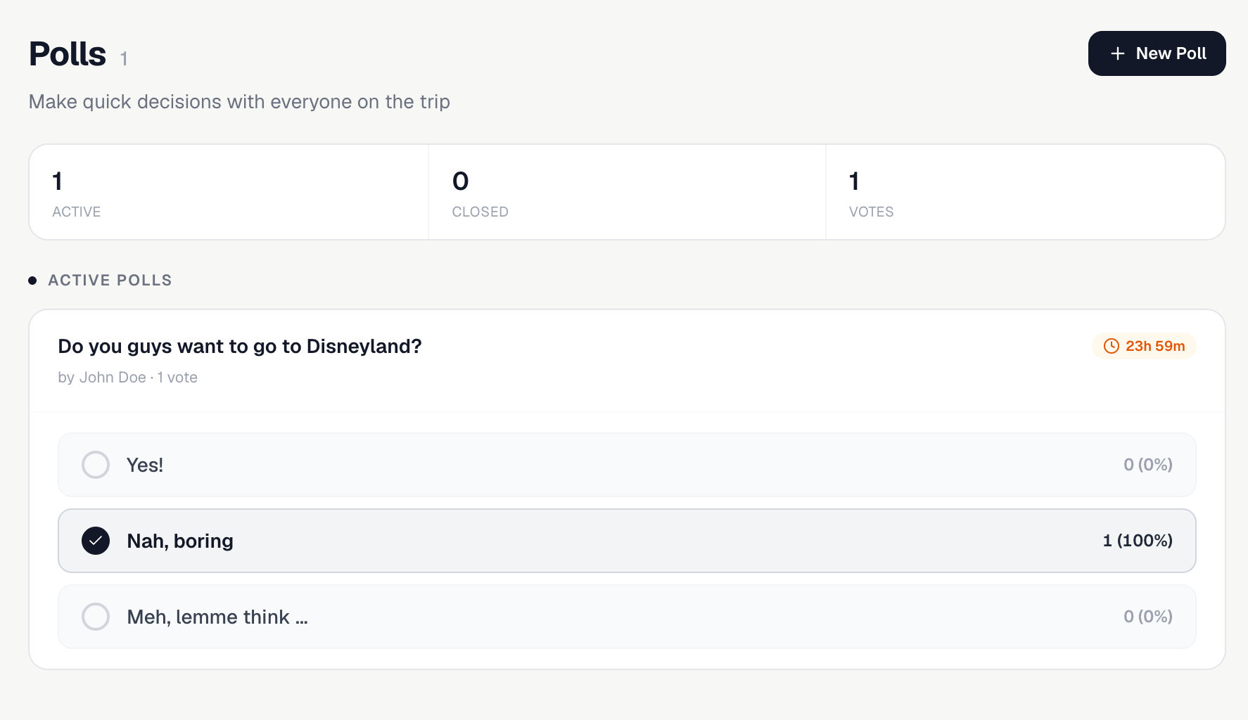 Poll the group instead of a group chat argument